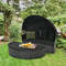 Clamshell Patio Round Daybed Wicker With Retractable Canopy Pillows Convertible Outdoor Lounge Bed 1