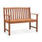 Outdoor Wood Bench For 2  Patio Loveseat With Comfortable Armrests  Slatted Backrest 6