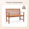 Outdoor Wood Bench For 2  Patio Loveseat With Comfortable Armrests  Slatted Backrest 4