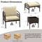 5Piece Patio Conversation Set With 2 Ottomans  Coffee Table PE Rattan Outdoor Furniture With Cushio 5