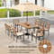 9-Piece Patio Dining Set with Acacia Wood Table & Wide Seat Chairs Outdoor Furniture for Garden, Deck, or Yard