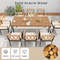 9-Piece Patio Dining Set with Acacia Wood Table & Wide Seat Chairs Outdoor Furniture for Garden, Deck, or Yard