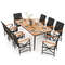 79-Inch Outdoor Dining Set with Acacia Wood Table & 8 Rattan-Woven Chairs Weather-Resistant Patio Furniture