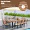 Premium Patio Dining Set With Acacia Wood Table Umbrella Hole Cushioned Chairs For Outdoor Enterta 4