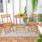 Folding Acacia Wood Patio Bistro Set With Slatted Tabletop Compact Outdoor Table And Chair Set For  1