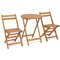 Folding Acacia Wood Patio Bistro Set With Slatted Tabletop Compact Outdoor Table And Chair Set For  0