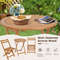 Folding Acacia Wood Patio Bistro Set With Slatted Tabletop Compact Outdoor Table And Chair Set For  4
