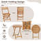 Folding Acacia Wood Patio Bistro Set With Slatted Tabletop Compact Outdoor Table And Chair Set For  5