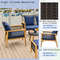 7 Piece Outdoor Conversation Set with Stable Acacia Wood Frame & Cozy Seat & Back Cushions