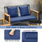7 Piece Outdoor Conversation Set with Stable Acacia Wood Frame & Cozy Seat & Back Cushions