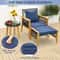 5-Piece Patio Furniture Set with Coffee Table & 2 Ottomans, Acacia Wood & PE Rattan Outdoor Seating