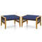Patio Acacia Wood Ottomans with Cushions – Versatile Rattan Woven Footstools for Indoor & Outdoor Use