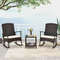 3-Piece Patio Rocking Set – Wicker Rocking Chairs with 2-Tier Coffee Table for Outdoor Relaxation