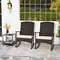 3-Piece Patio Rocking Set – Wicker Rocking Chairs with 2-Tier Coffee Table for Outdoor Relaxation