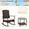 3-Piece Patio Rocking Set – Wicker Rocking Chairs with 2-Tier Coffee Table for Outdoor Relaxation