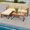 Modern Acacia Wood Patio Sectional Furniture Set With HeavyDuty Metal Frame And Cushions Outdoor So 1