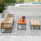Modern Acacia Wood Patio Sectional Furniture Set With HeavyDuty Metal Frame And Cushions Outdoor So 3