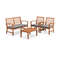 Outdoor Furniture Set With Acacia Wood Frame Sturdy Patio Seating Set With Loveseat Chairs Coffee T 0