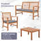 Outdoor Furniture Set With Acacia Wood Frame Sturdy Patio Seating Set With Loveseat Chairs Coffee T 6