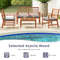 Outdoor Furniture Set With Acacia Wood Frame Sturdy Patio Seating Set With Loveseat Chairs Coffee T 4