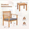 Acacia Patio Wood Furniture Set With Soft Cushions For Porch Outdoor Wooden Chairs And Coffee Table 6