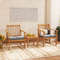 Acacia Patio Wood Furniture Set With Soft Cushions For Porch Outdoor Wooden Chairs And Coffee Table 3