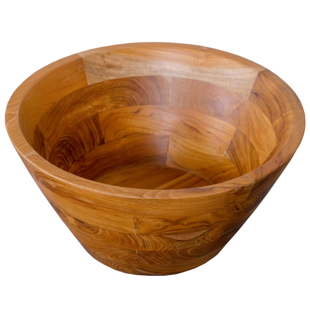 16 Inch Teak Wood Washbasin with Drainage Hole – Smooth Finish, Durable & Water-Resistant