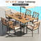 Rectangular Outdoor Dining Table with Acacia Wood Tabletop & Umbrella Hole – Weather-Resistant Patio Table