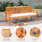 62.5 Inches Patio 3-Seat Wood Bench with Soft Seat Cushions – Premium Acacia Outdoor Bench for Backyard & Garden