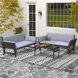 outdoor convertible sofa daybed with adjustable armrests, perfect for balcony, patio & porch