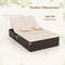 Patio Double Chaise Lounge With Cushions  Folding Side Trays Adjustable Backrest For Two 5