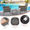 Outdoor 5Piece Rattan Furniture Set Armchairs Ottomans Glass Side Table 4