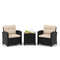 3Piece Patio Furniture Set With Tempered Glass Coffee Table Outdoor Wicker Sofa  Chairs 6
