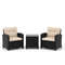 3Piece Patio Furniture Set With Tempered Glass Coffee Table Outdoor Wicker Sofa  Chairs 7