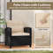 3Piece Patio Furniture Set With Tempered Glass Coffee Table Outdoor Wicker Sofa  Chairs 3