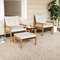 5Piece Rattan Furniture Set With Square Coffee Table Outdoor Patio Seating 0