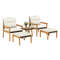 5Piece Rattan Furniture Set With Square Coffee Table Outdoor Patio Seating 6