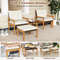 5Piece Rattan Furniture Set With Square Coffee Table Outdoor Patio Seating 5