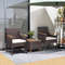 Outdoor Patio Dining Chairs Set Acacia Wood Armrest  HeavyDuty Metal Frame For Lasting Comfort 1