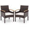 Outdoor Patio Dining Chairs Set Acacia Wood Armrest  HeavyDuty Metal Frame For Lasting Comfort 6