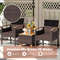 Outdoor Patio Dining Chairs Set Acacia Wood Armrest  HeavyDuty Metal Frame For Lasting Comfort 2
