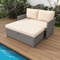 Outdoor Rattan Daybed Wicker Loveseat With 31 Gallon Storage Ottoman SpaceSaving Patio Lounge Set 0