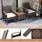 Outdoor Patio Dining Chairs Set Acacia Wood Armrest  HeavyDuty Metal Frame For Lasting Comfort 4