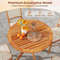 Eucalyptus Wood Patio Dining Table 355 Round Slatted Tabletop With Curved Legs For Backyard 2