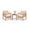 Outdoor 3Piece Conversation Set Acacia Wood  PE Wicker Patio Furniture With Comfortable Cushions 5