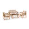 PE Wicker  Acacia Wood Frame Outdoor Patio Set 4Piece Conversation Bistro Furniture 5