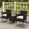 Outdoor Conversation Set 3Piece Patio Furniture With Cushioned Seats  Tempered Glass 7