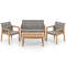 Outdoor Conversation Set 3Piece Patio Furniture With Cushioned Seats Tempered Glass Tabletop 5