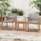 3Piece Patio Furniture Set With Chairs Coffee Table Acacia Wood PE Rattan Outdoor Bistro Set 0