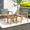 3Piece Patio Furniture Set With Chairs Coffee Table Acacia Wood PE Rattan Outdoor Bistro Set 1